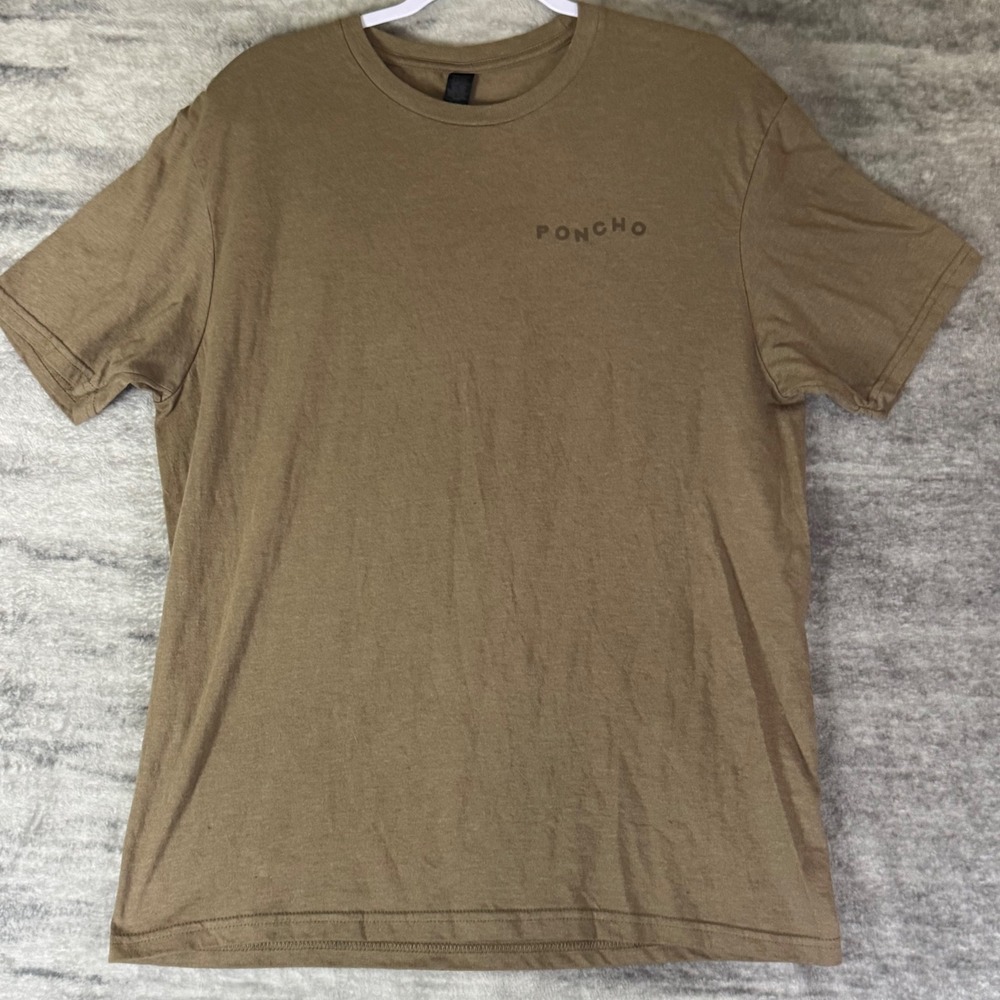 Poncho Outdoors Mens Fox Graphic T-Shirt Brown Short Sleeve Crew Neck Large